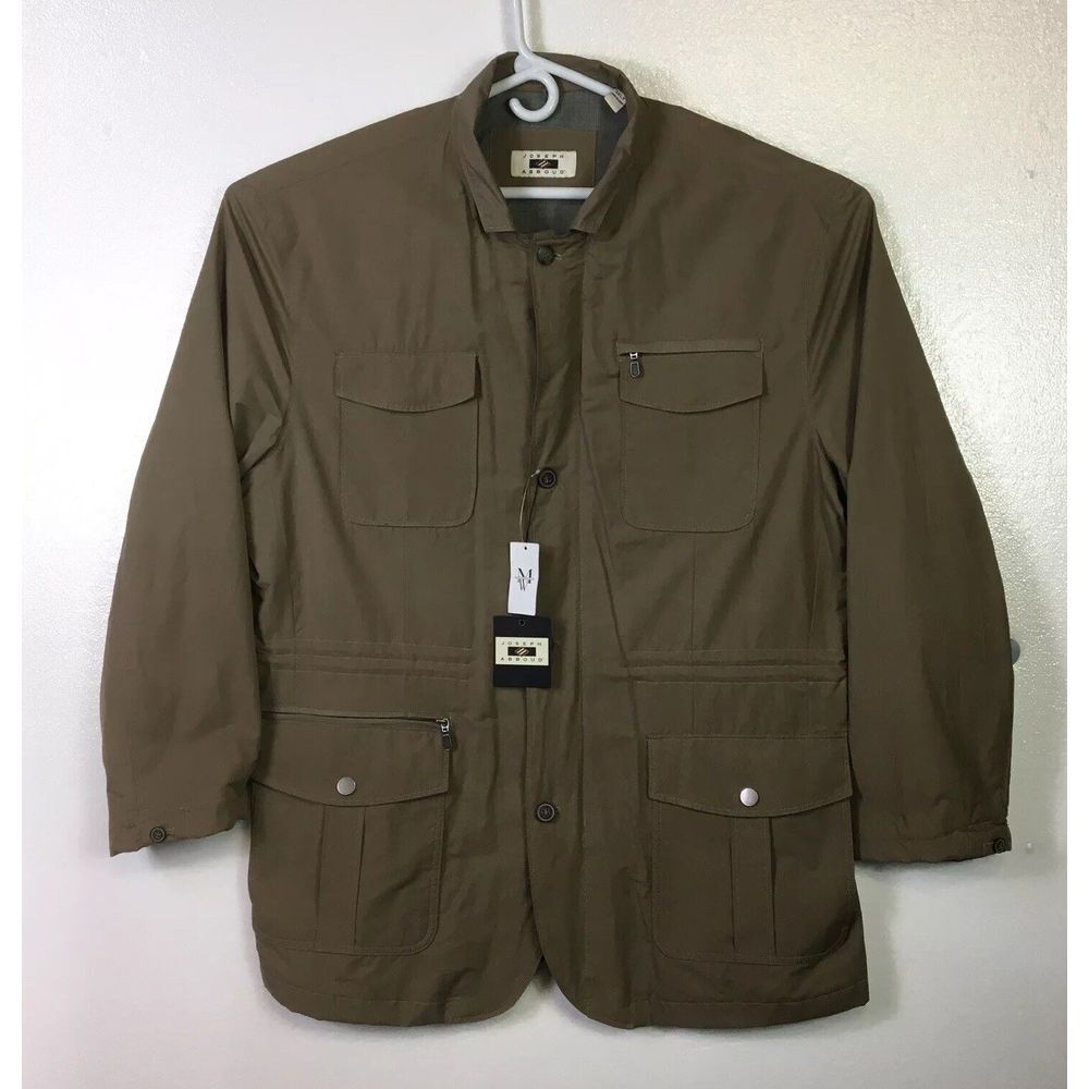 Joseph Abbound Safari Jacket Mens Sz 2XT Khaki Brown Cargo Pockets Full Zip New